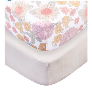 Gerber Baby Unisex 2-Pack Knit Crib Sheet, Retro Floral, One Size